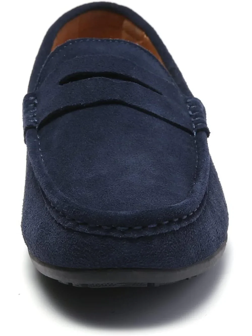 FASHION Men's Blue Suede Leather Loafers Penny Slip On Walking Casual Shoes